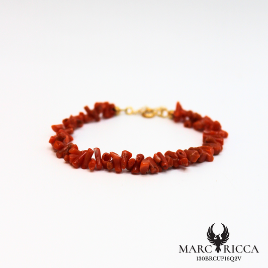 Bracelet corail cupolino et vermeil
