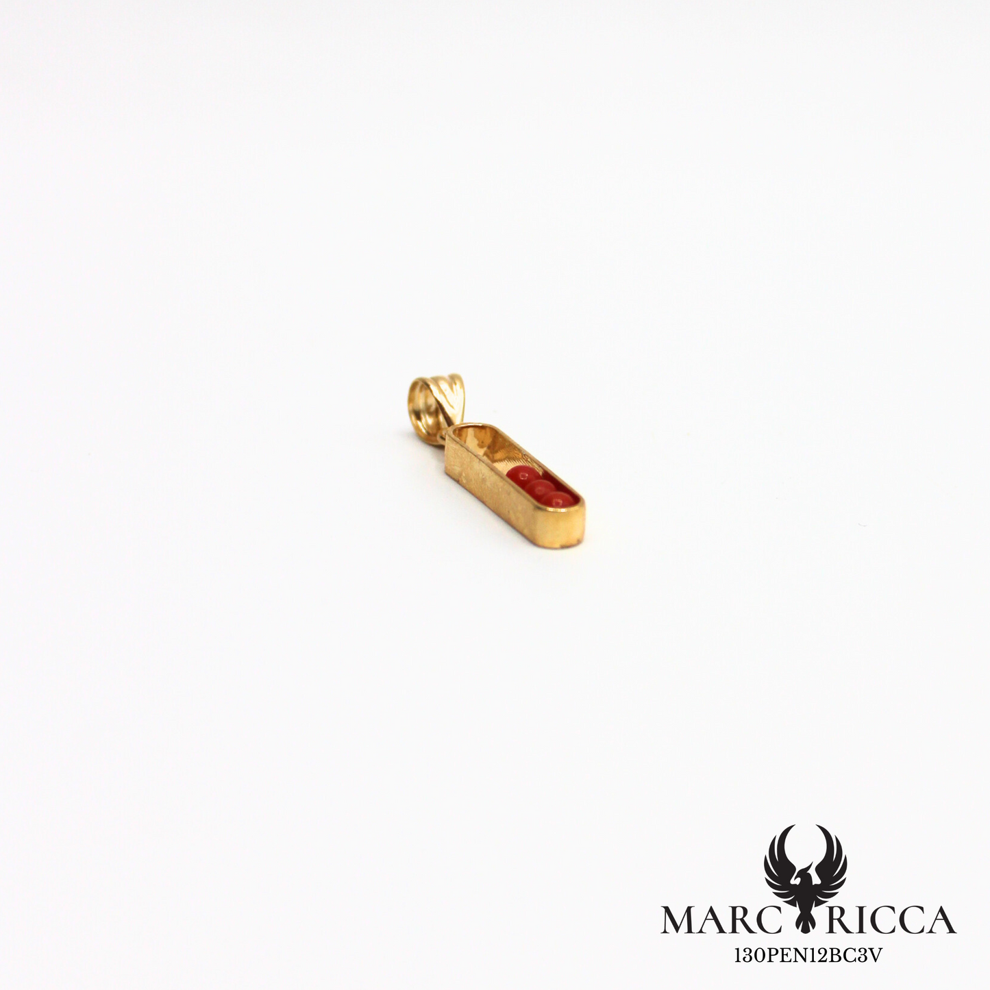 Pendentif en vermeil avec 3 perles de corail de 3 mm