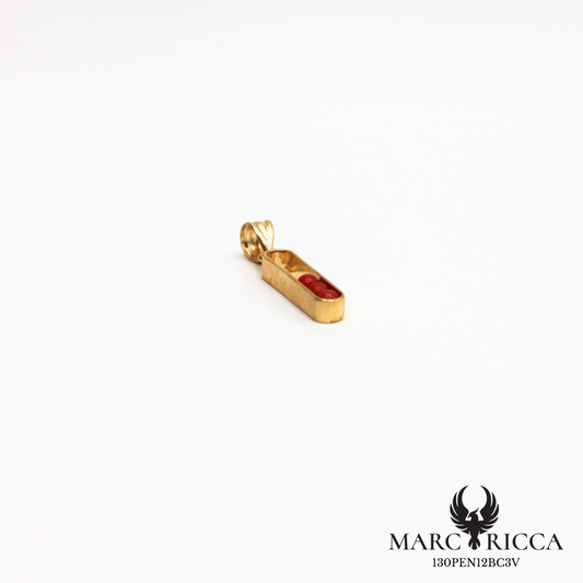 Pendentif en vermeil avec 3 perles de corail de 3 mm