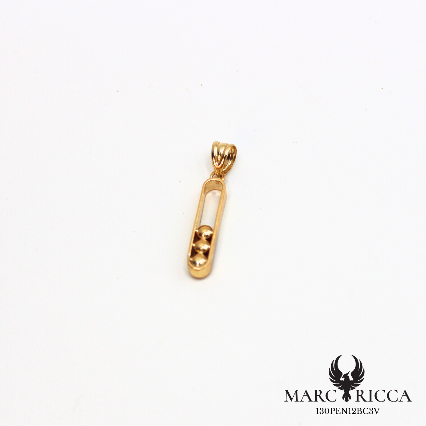 Pendentif en vermeil avec 3 perles de corail de 3 mm