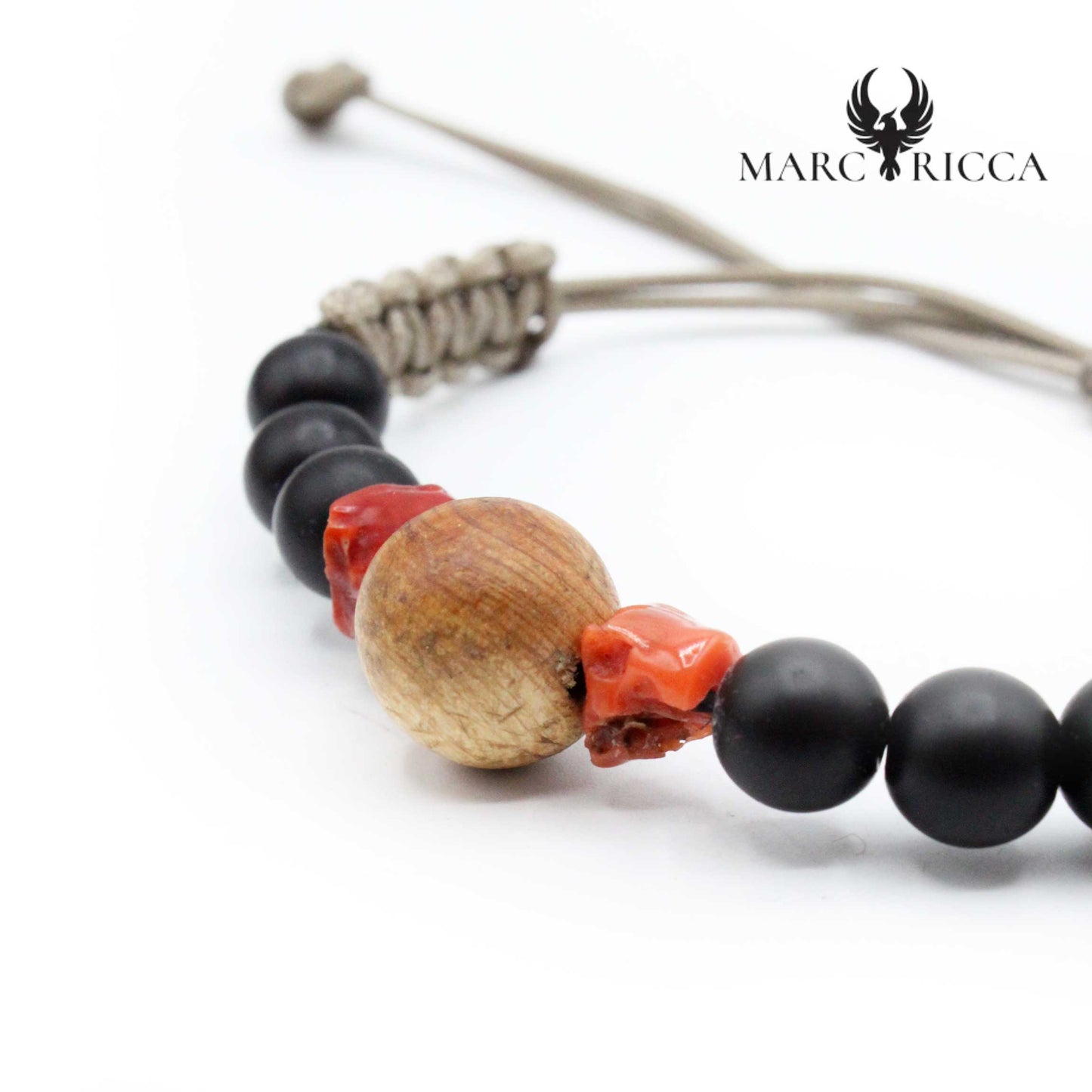 Bracelet Cordon Genévrier, Corail & Bakélite