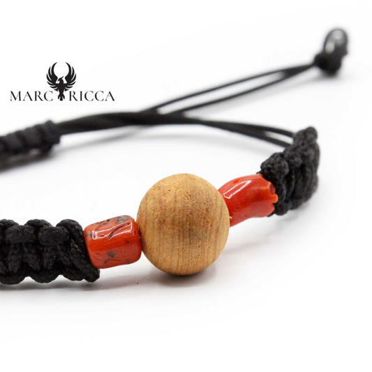 Bracelet Cordon Genévrier & Corail