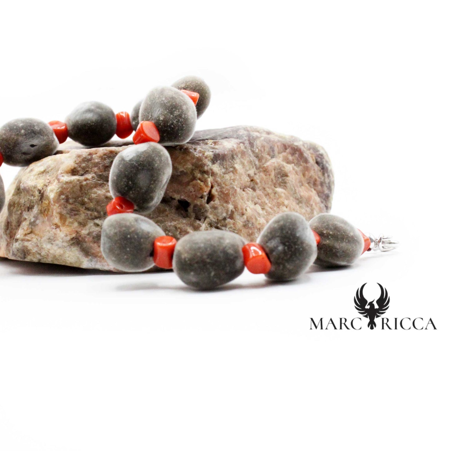 Bracelet Argent Corail & Graine Zanzibar