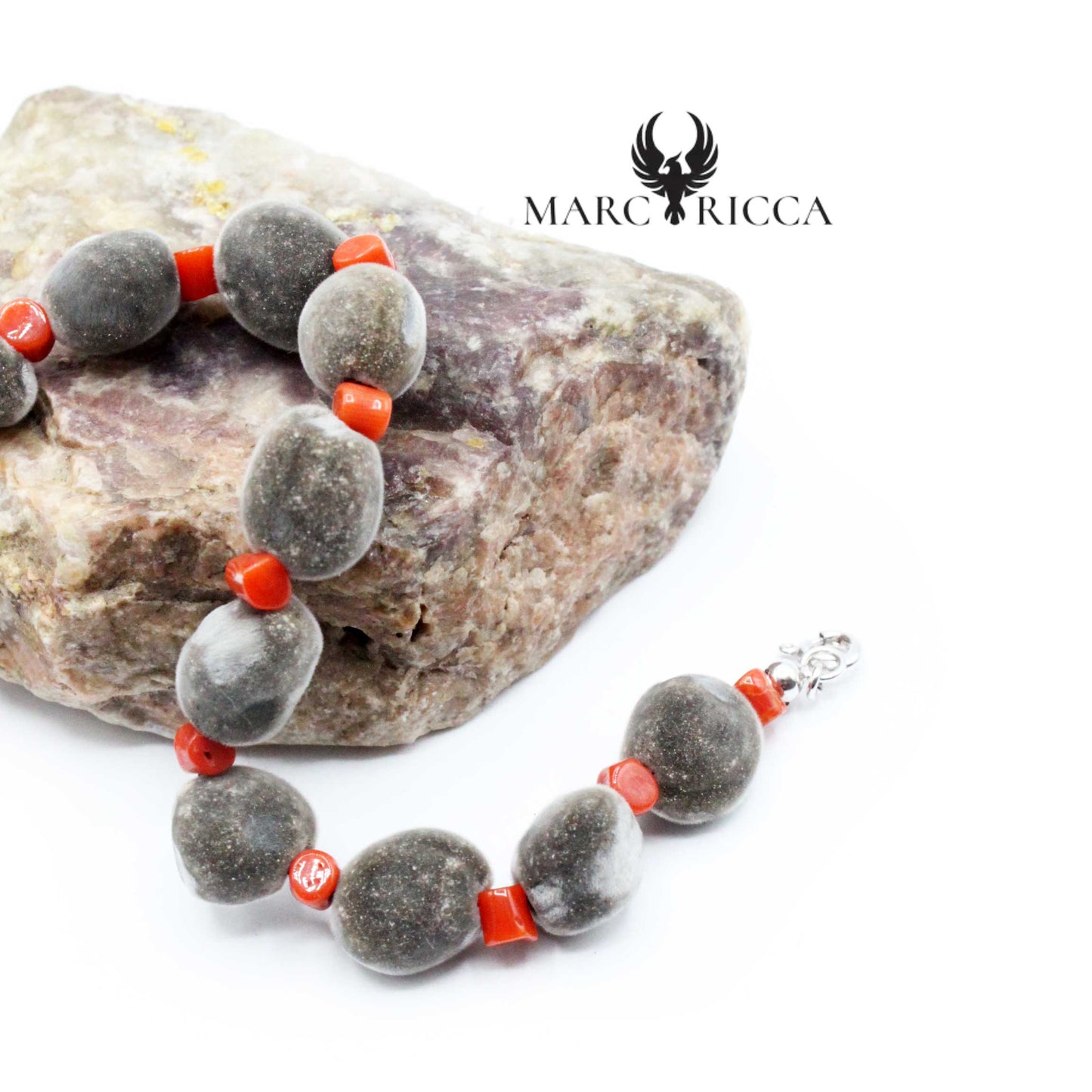Bracelet Argent Corail & Graine Zanzibar