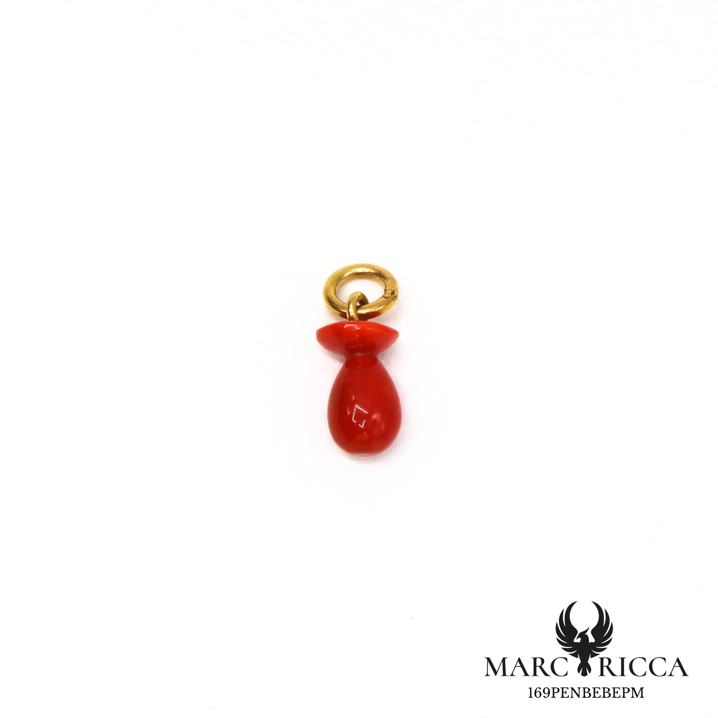 Pendentif tétine corail en vermeil