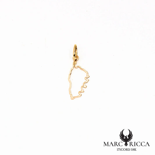 Pendentif Or Corse Géographique 18 ou 9 Carats 2cm / 2.7cm ou 3.2cm