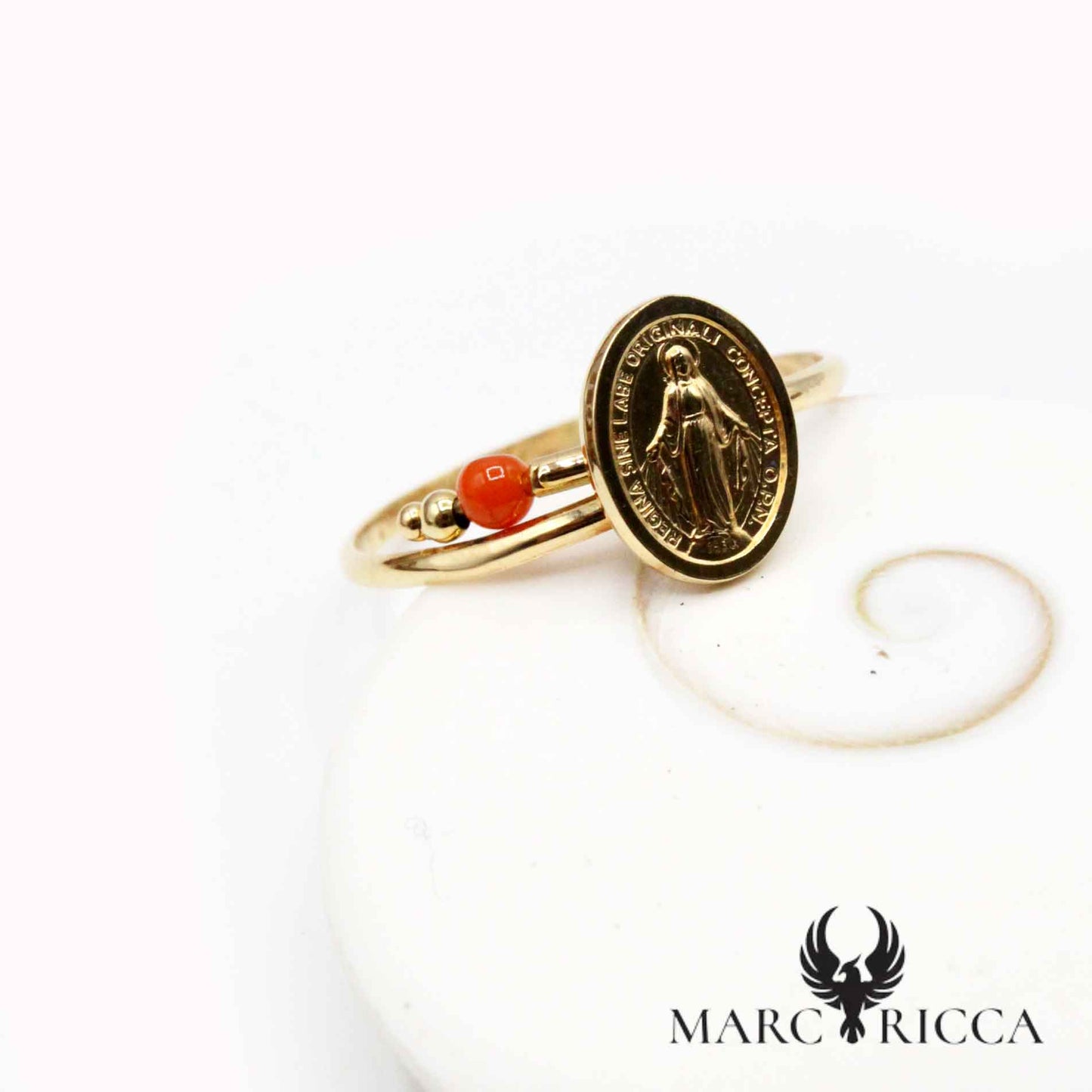 Bague Or, Corail & St-Marie