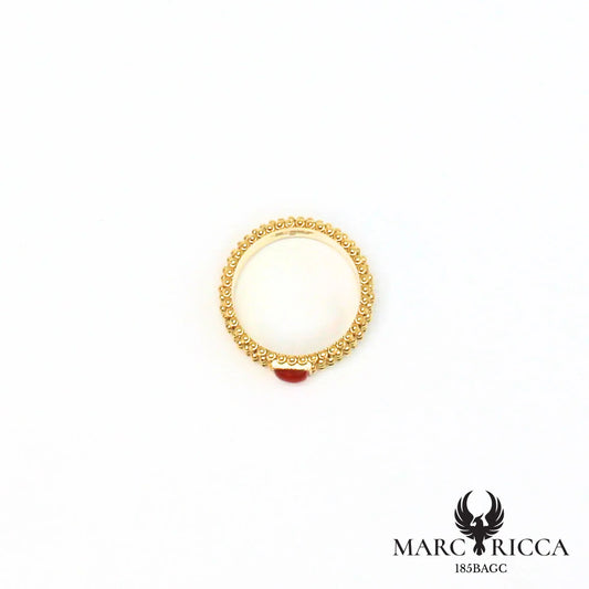 Bague sarde avec corail en vermeil