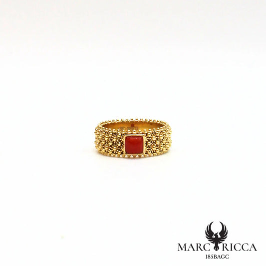 Bague sarde avec corail en vermeil