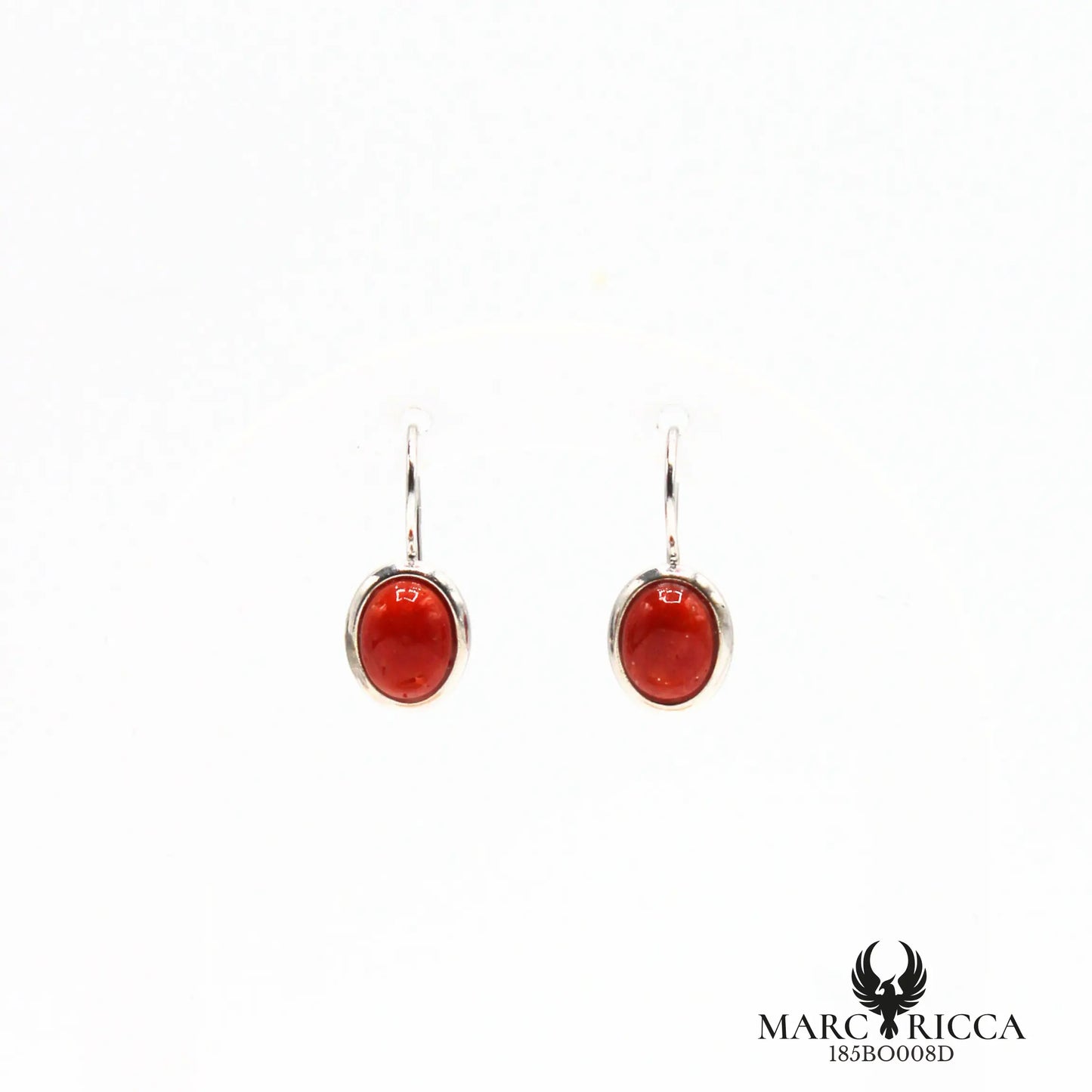 Boucles d'oreilles dormeuses avec cabochon corail