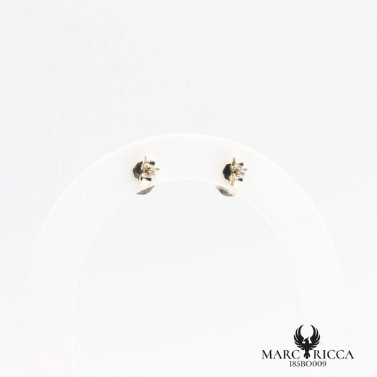 Boucles d'oreilles clous cabochons corail