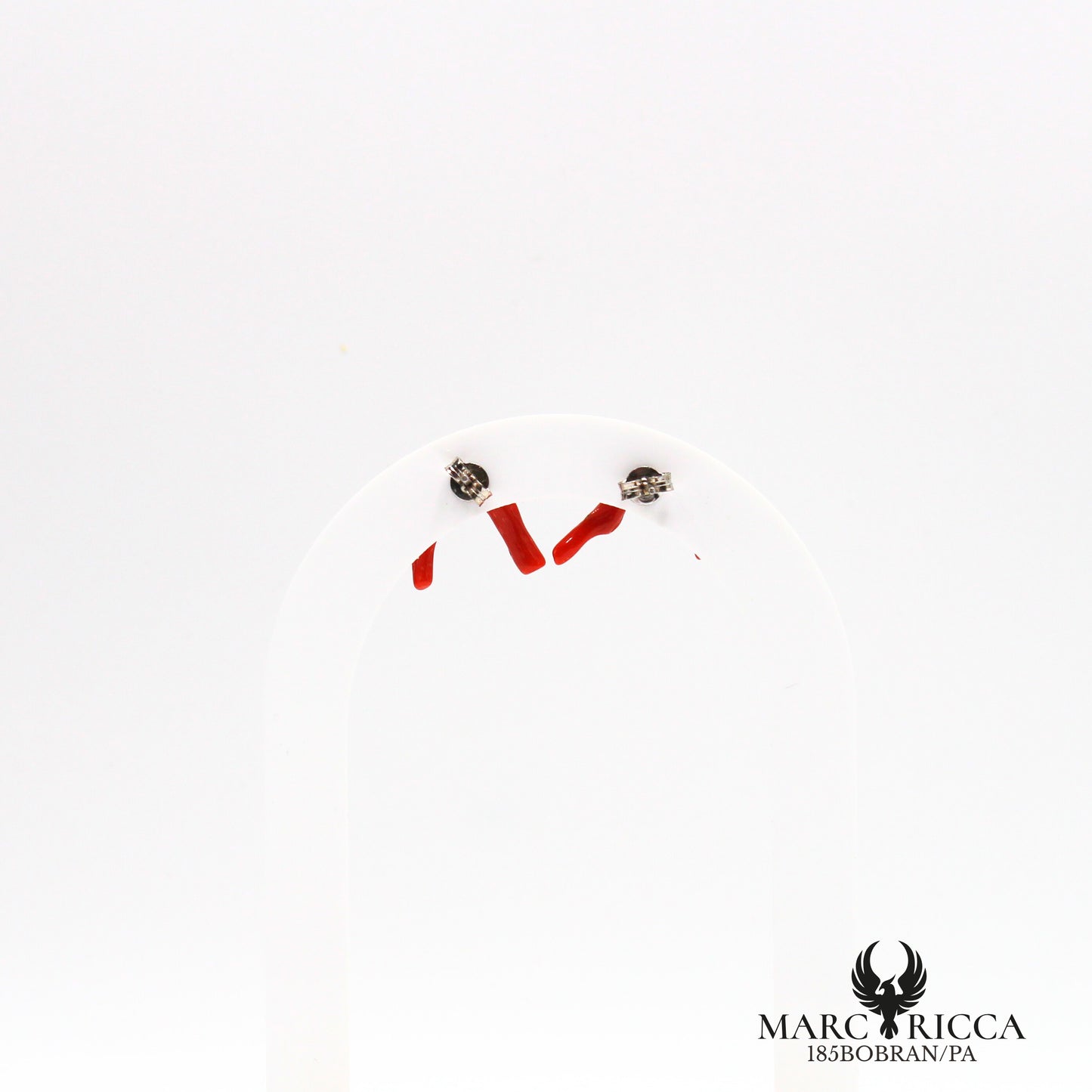 Boucles d'oreilles clous branches de corail