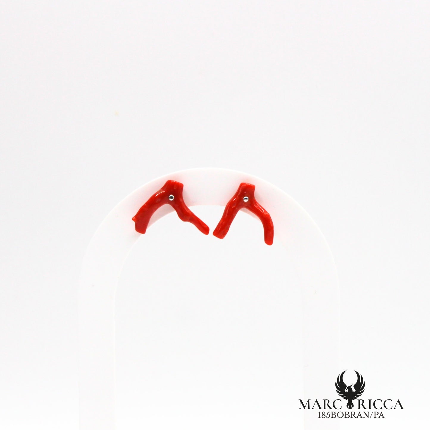 Boucles d'oreilles clous branches de corail