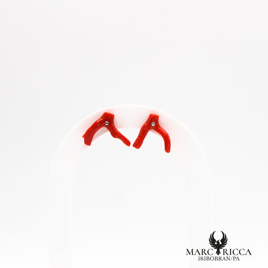 Boucles d'oreilles clous branches de corail