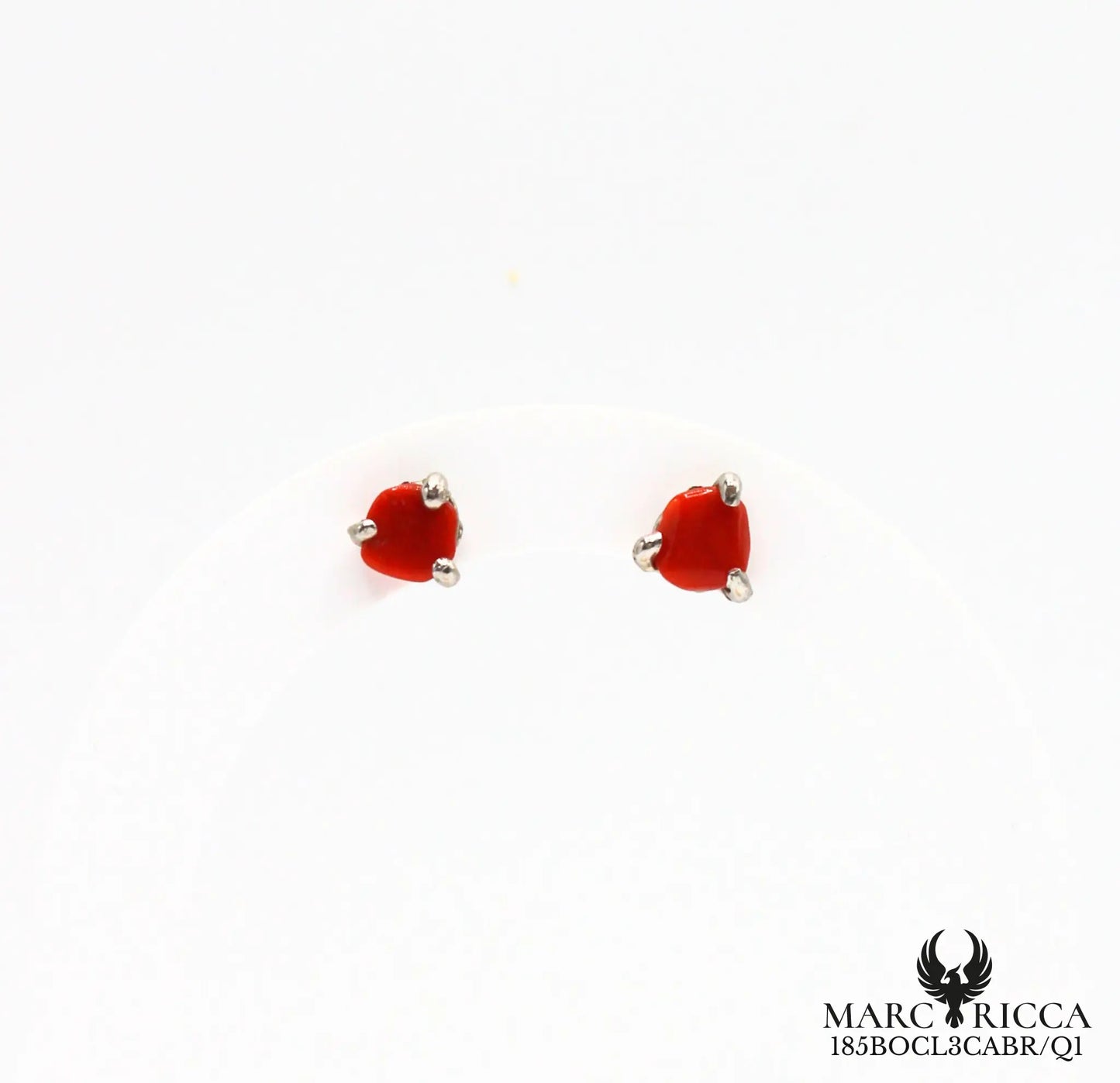 Boucles d'oreilles clous griffes corail