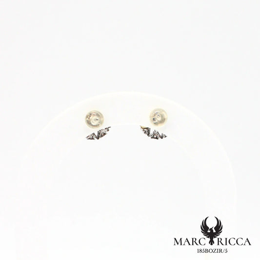 Boucles d'oreilles corail et zirconium en argent