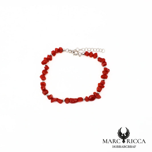 Bracelet corail et perles en argent
