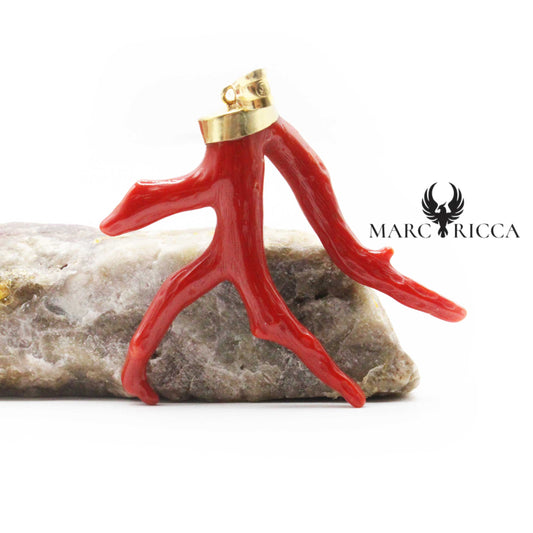 Pendentif Branche de Corail Rouge