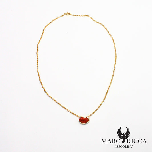Collier chaîne avec bouche en corail