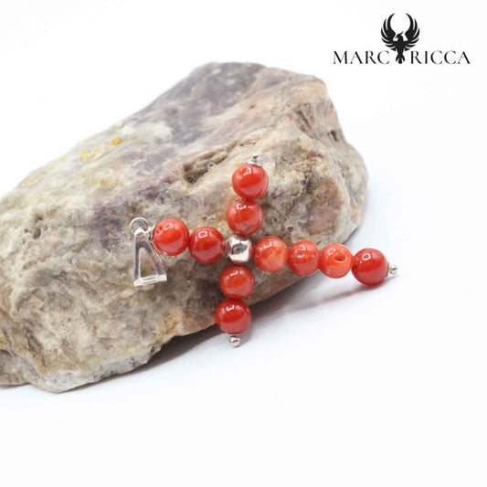 Pendentif Croix Corail Rouge