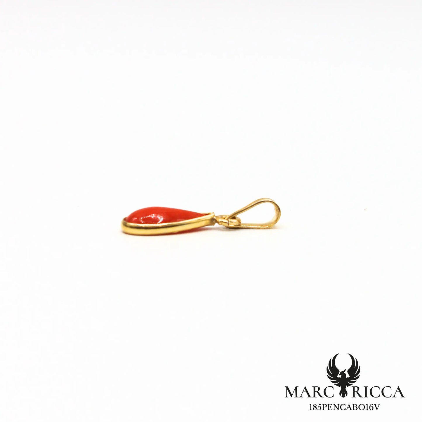 Pendentif goutte corail en vermeil