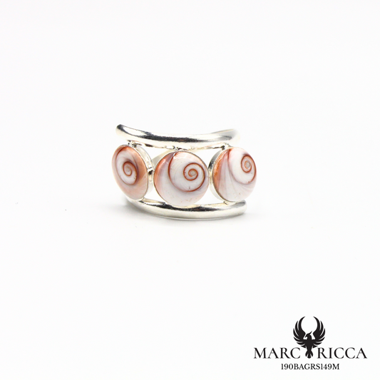 Bague en vermeil ou argent avec trois yeux de Sainte Lucie