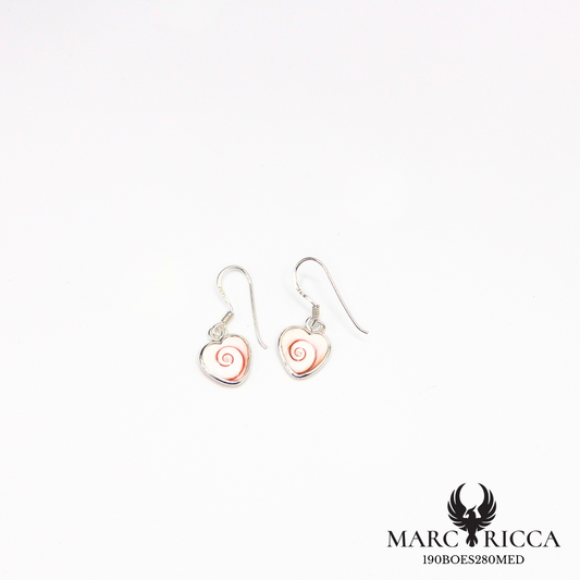 Boucles d'oreilles cœur avec œil de Sainte Lucie en argent ou vermeil