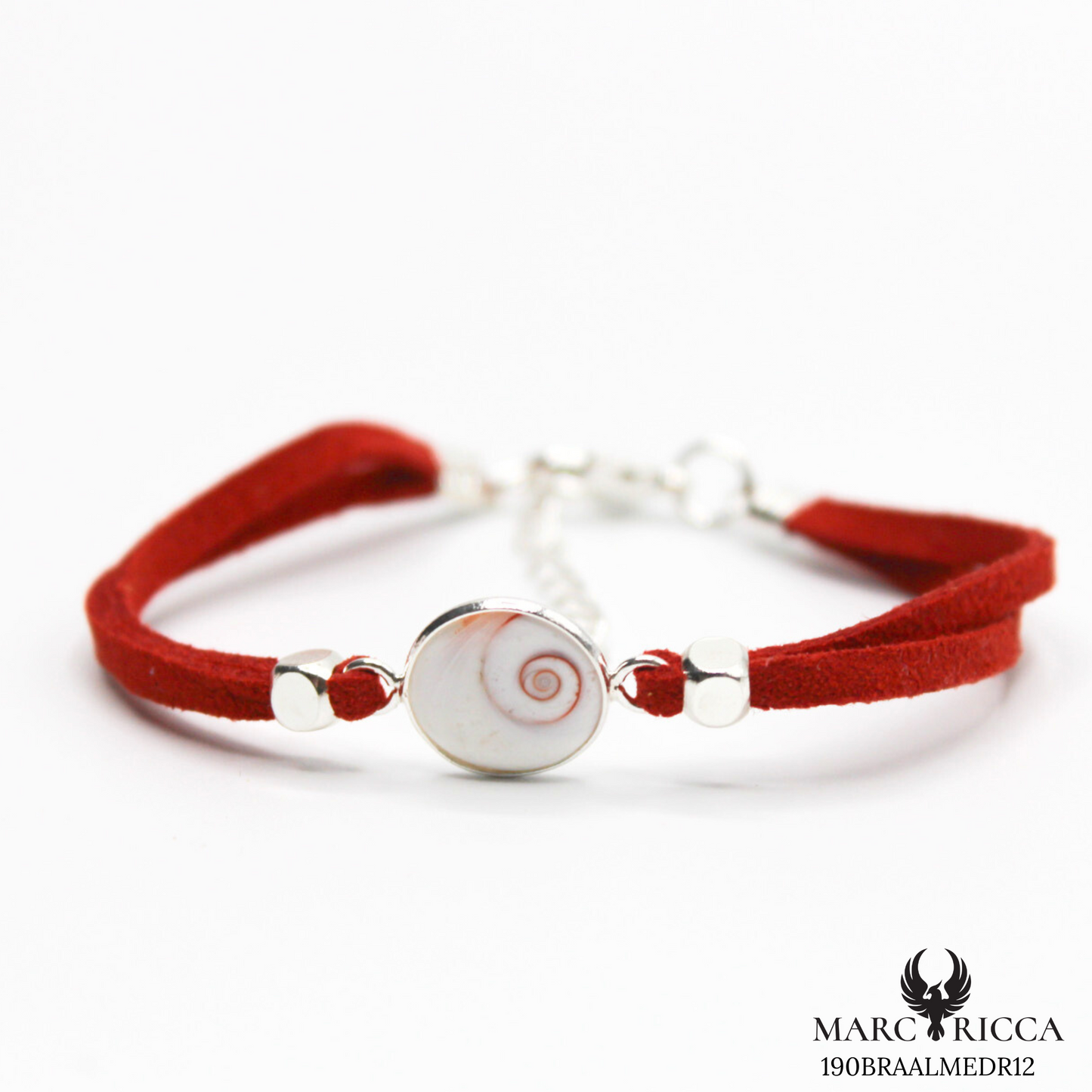 Bracelet en Argent / Vermeil et alcantara avec Œil de Sainte Lucie