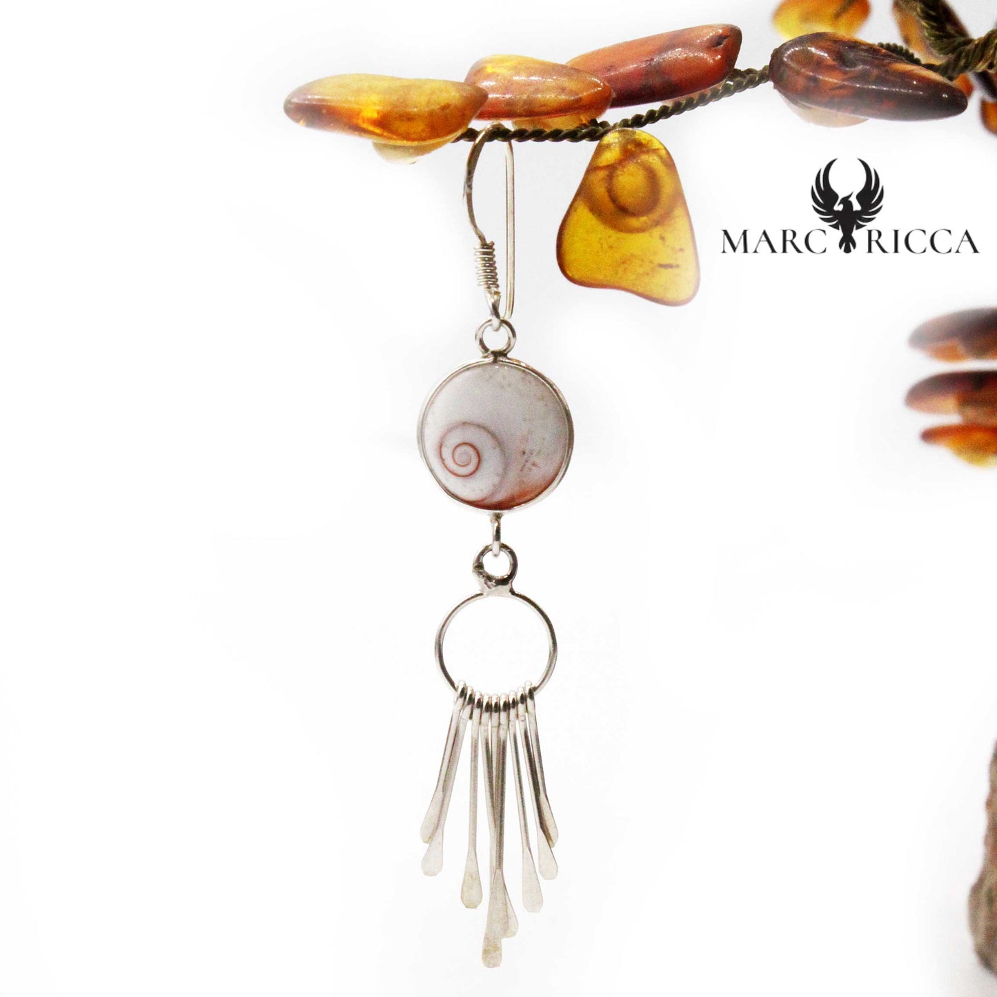 Boucles Argent Œil de St-Lucie Franges