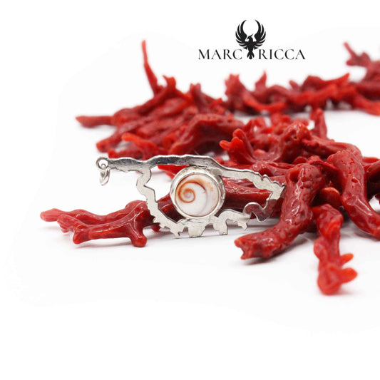 Pendentif Argent Corse & Œil de St-Lucie