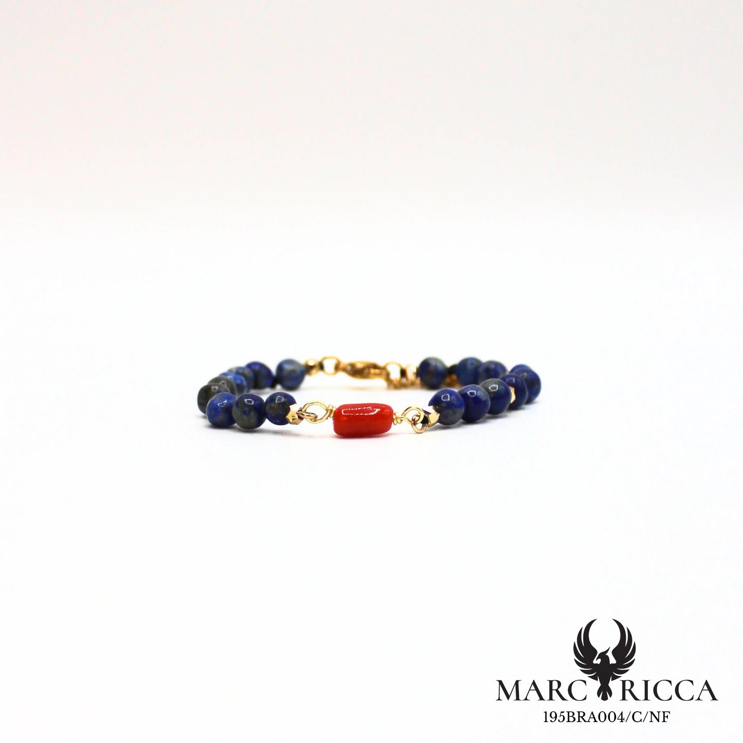 Bracelet pierres et corail en acier