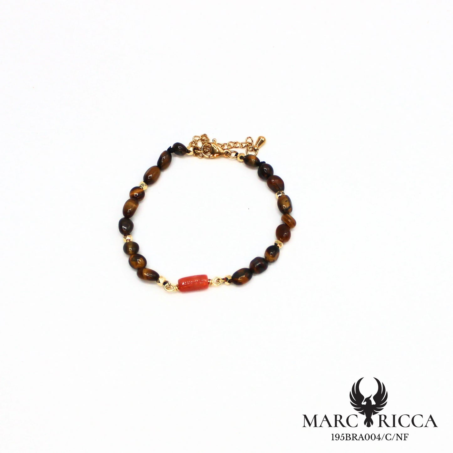 Bracelet pierres et corail en acier