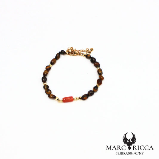 Bracelet pierres et corail en acier