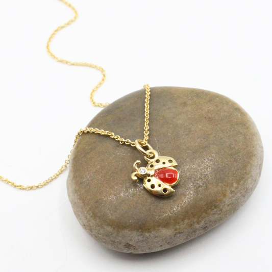 Pendentif Coccinelle en Corail