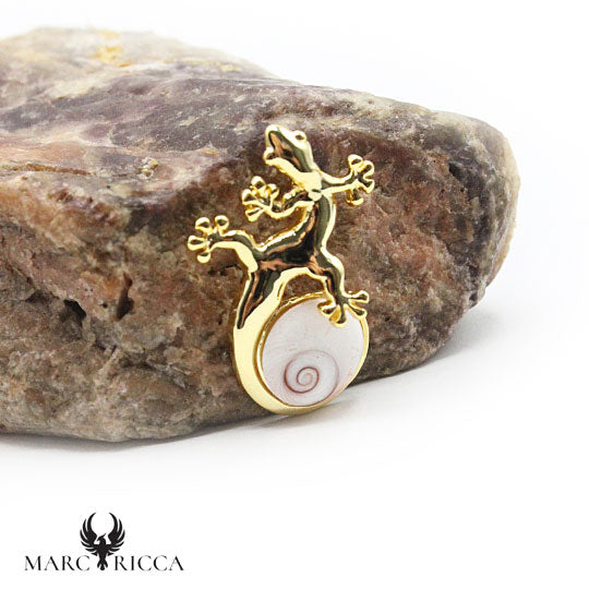 Pendentif Argent Œil de St-Lucie Gecko