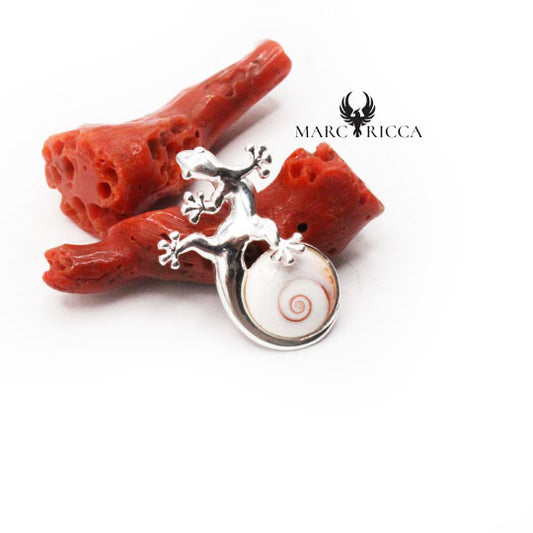Pendentif Argent Œil de St-Lucie Gecko