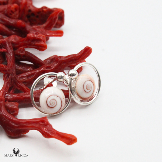 Boucles Argent Puces Rondes Œil de St-Lucie
