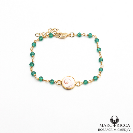 Bracelet Œil de Sainte Lucie et Cristal en vermeil