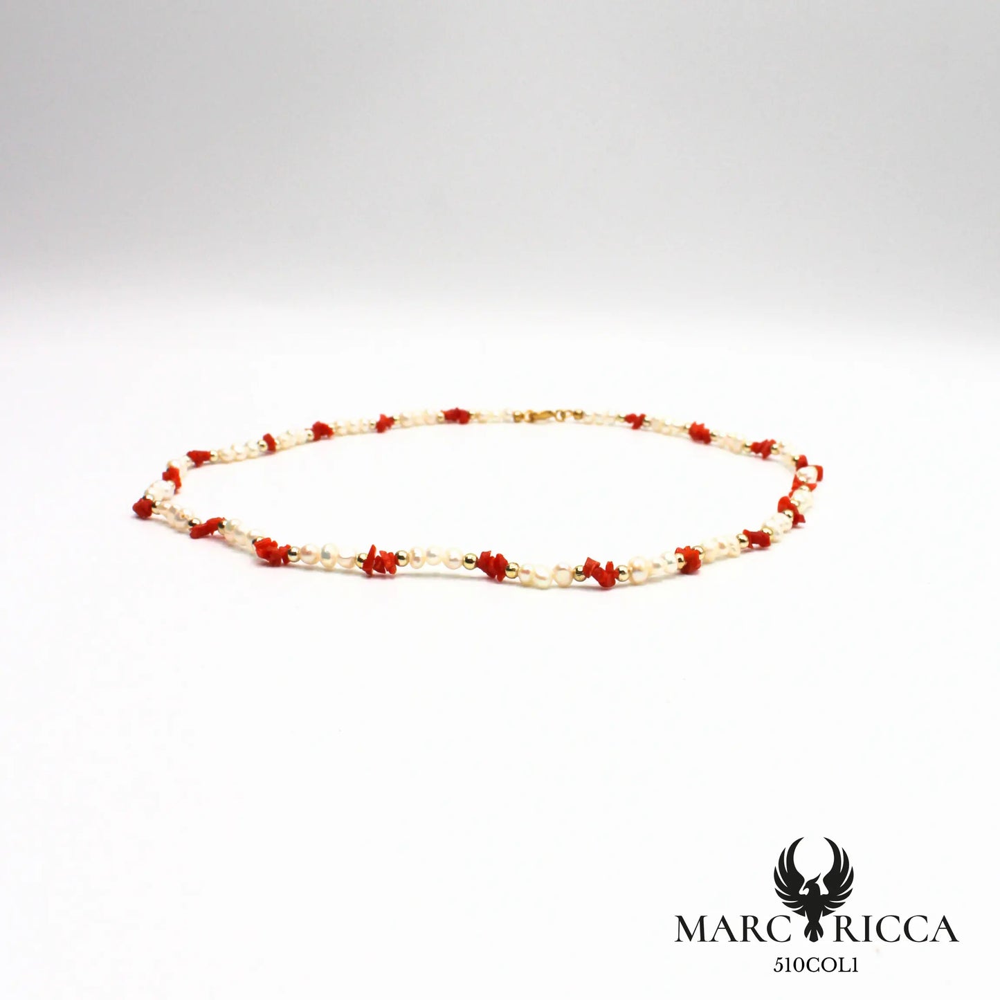 Collier corail & perles nacrées en vermeil