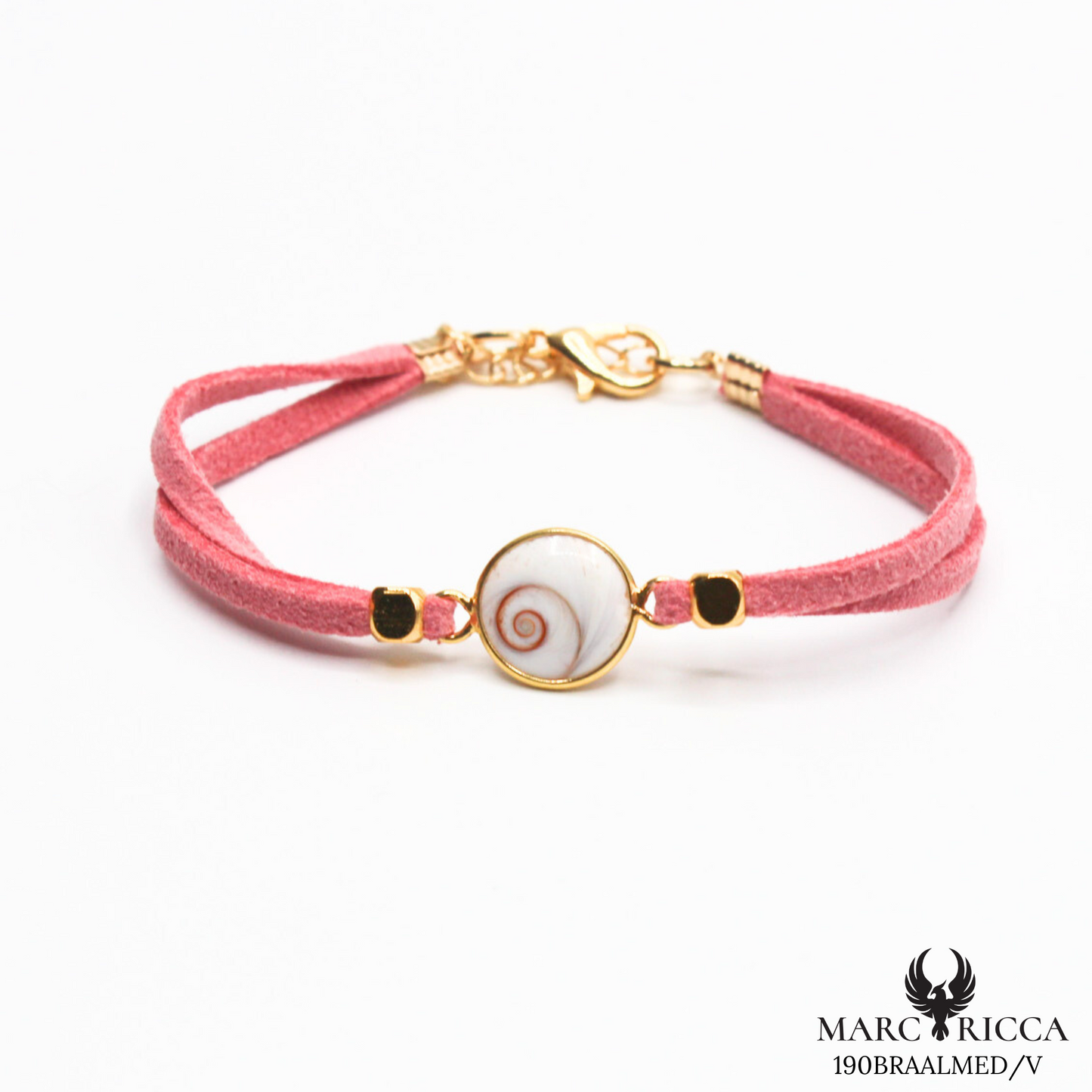 Bracelet en Argent / Vermeil et alcantara avec Œil de Sainte Lucie