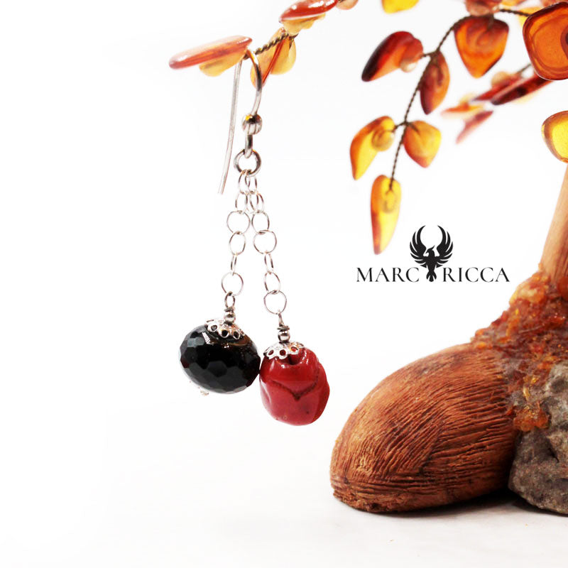 Boucles Corail & Onyx