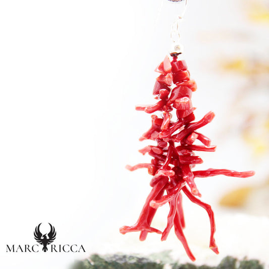 Boucles Argent Corail Frange