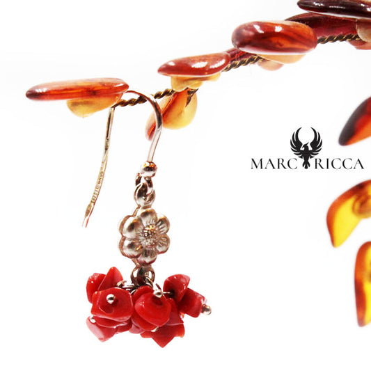 Boucles Argent Corail Cupolino & Fleur