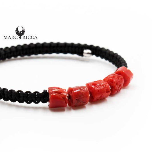 Bracelet Jonc Argent 5 Bouts de Corail