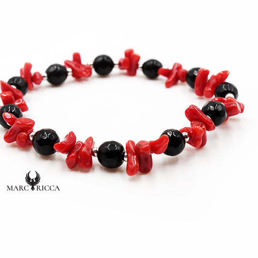 Bracelet Argent élastique Corail