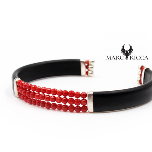 Bracelet Caoutchouc 3 Rangs de Corail