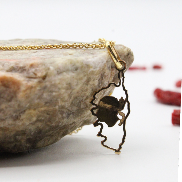 Pendentif Or Corse Creuse & Tête de Maure 18 et 9 Carats