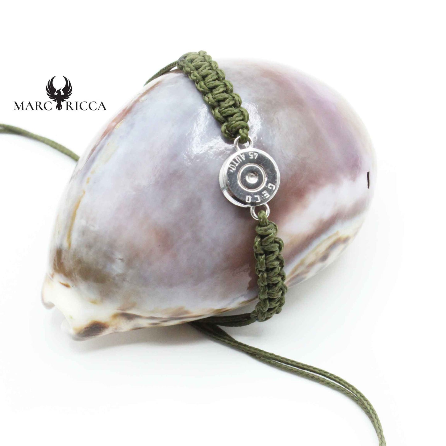 Bracelet Argent Cordon Macramé Douille