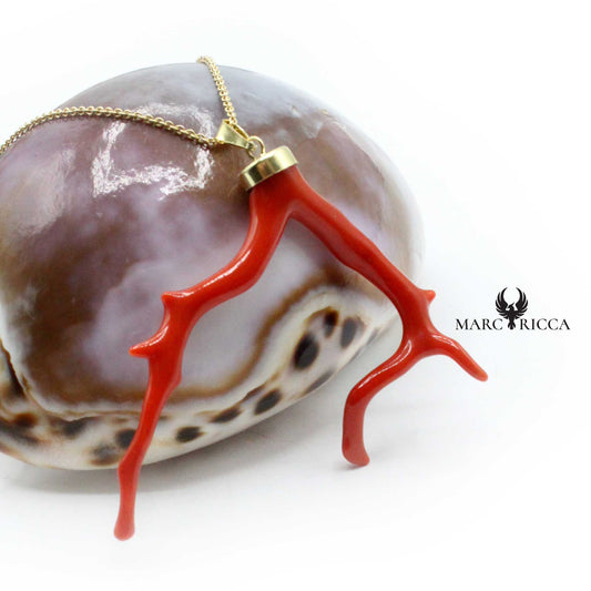 Pendentif Branche de Corail Rouge