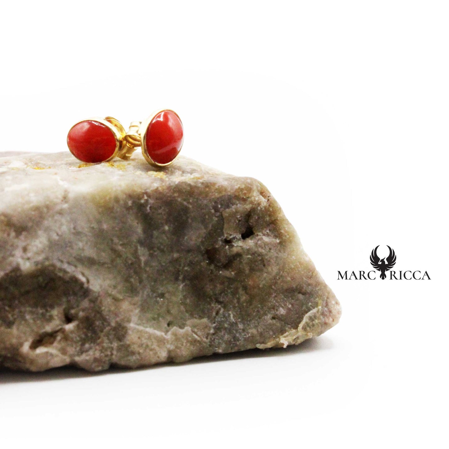 Boucles Or Ovales en Corail